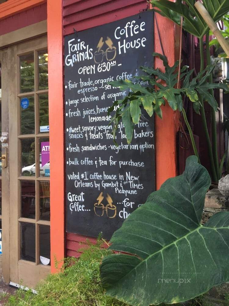 Fair Grinds Coffeehouse - New Orleans, LA menu_pic