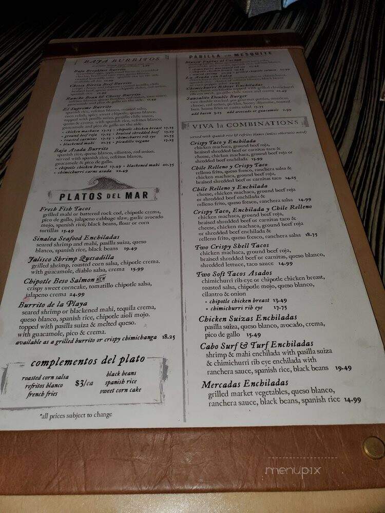 Panama Joe's Cafe Bar - Long Beach, CA menu_pic
