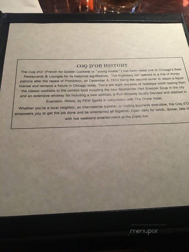 Coq D'Or - Chicago, IL menu_pic