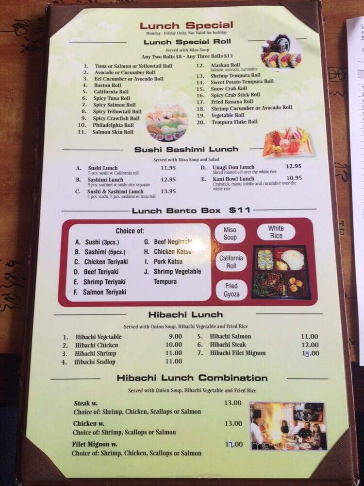 Osaka - Bloomington, MN menu_pic