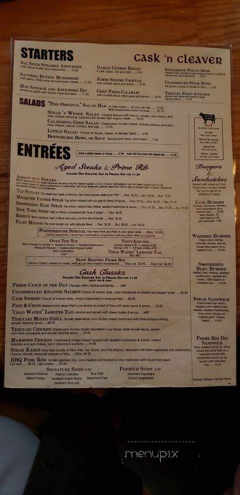 Cask 'n Cleaver - Rancho Cucamonga, CA menu_pic