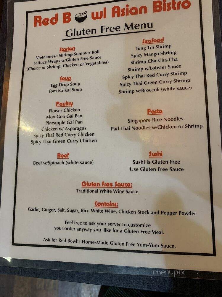 Red Bowl Asian Bistro - Fort Mill, SC menu_pic