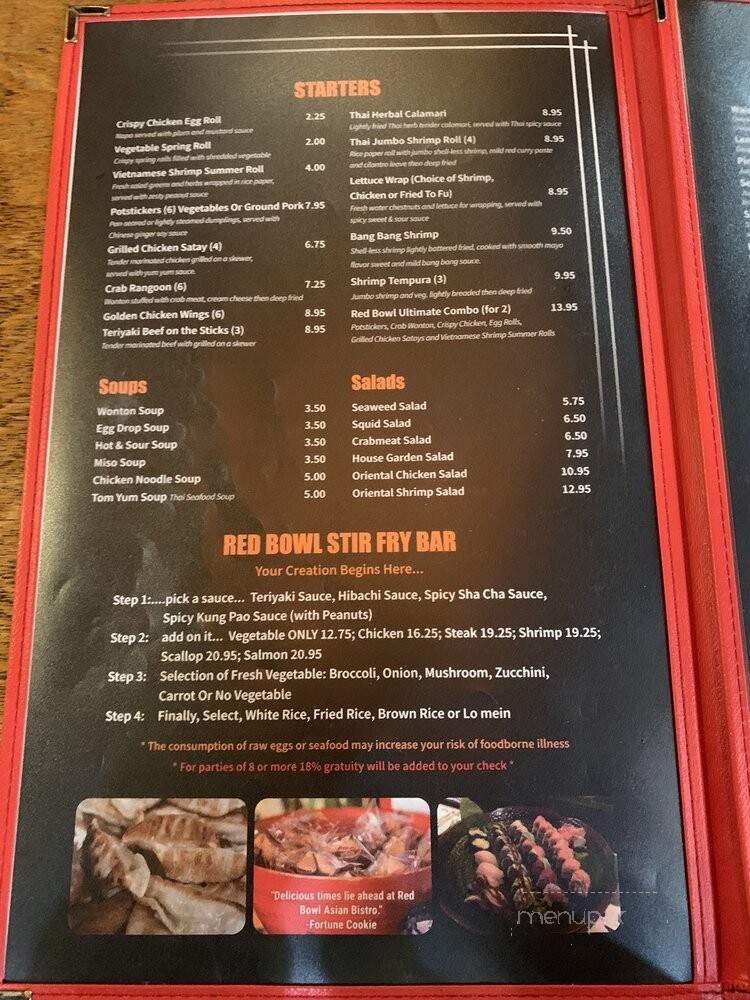 Red Bowl Asian Bistro - Fort Mill, SC menu_pic