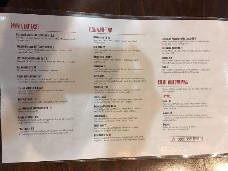 Cavalli Pizza - Irving, TX menu_pic