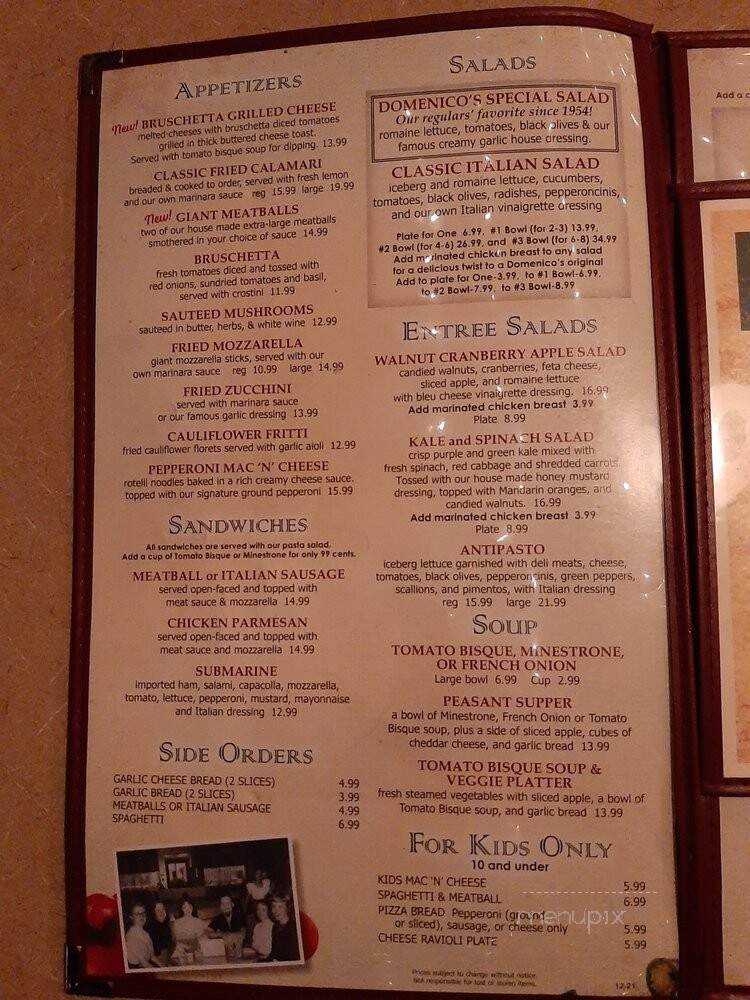 Domenico's Belmont Shore - Long Beach, CA menu_pic