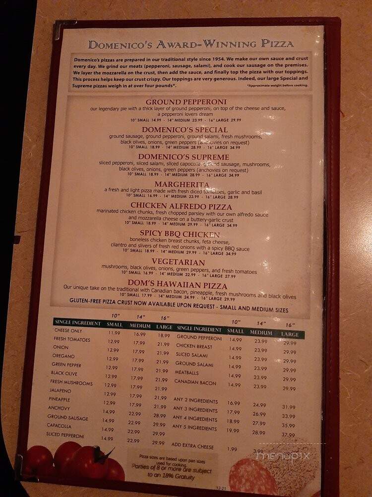 Domenico's Belmont Shore - Long Beach, CA menu_pic