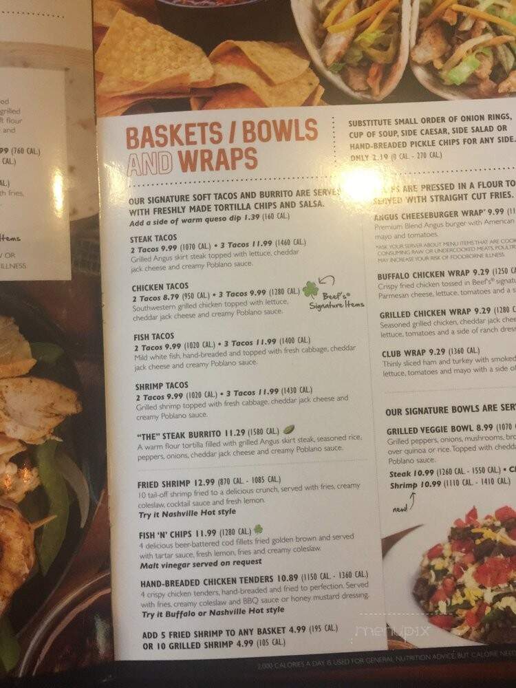 Beef O'Brady's - Bentonville, AR menu_pic