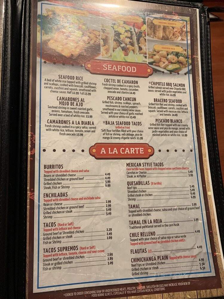 El Bracero - Clarksville, TN menu_pic