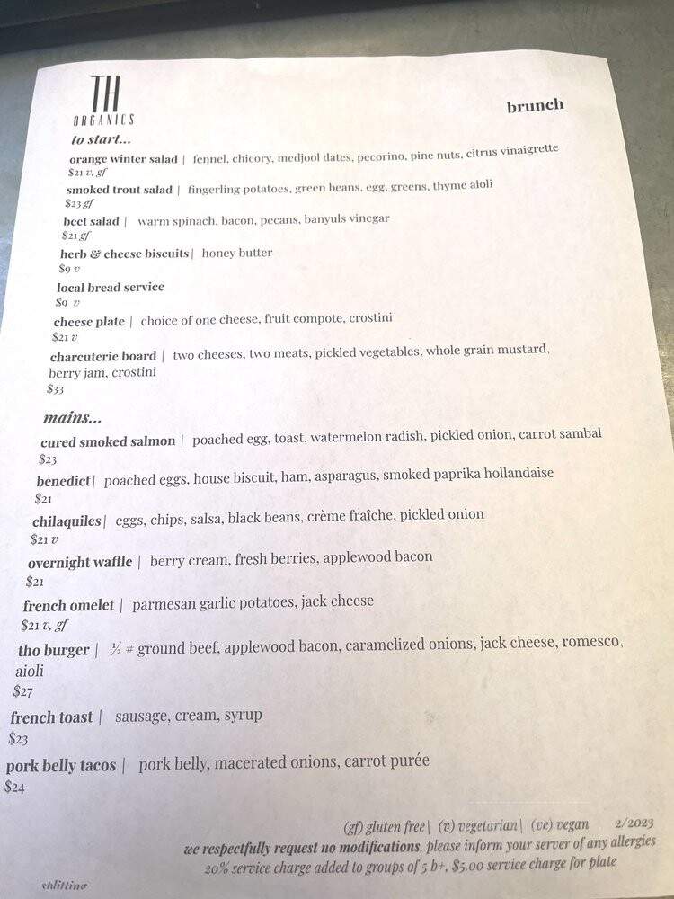 Thomas Hill Bistro - Paso Robles, CA menu_pic