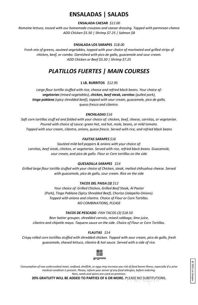 Los Sarapes - Chalfont, PA menu_pic