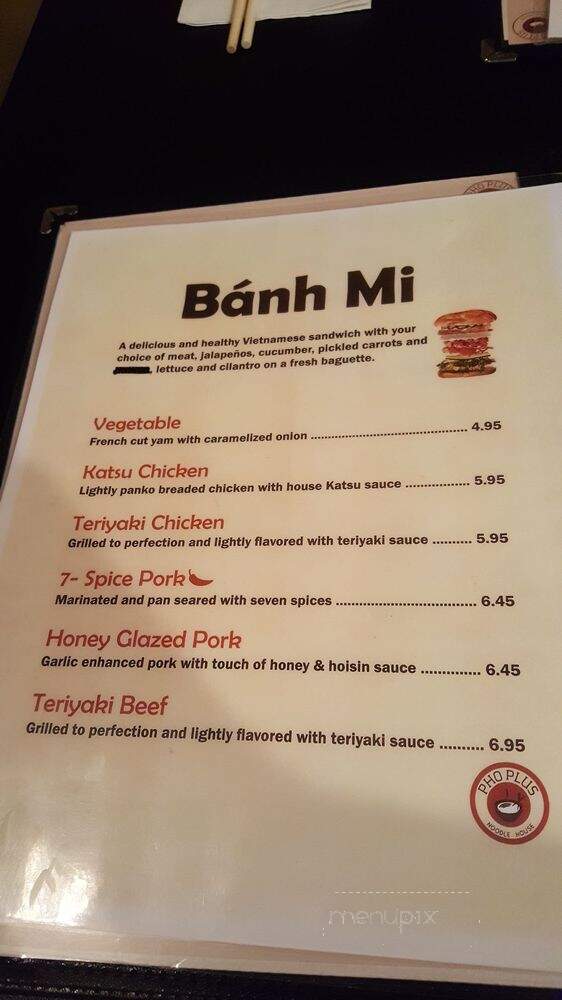 Pho Plus Noodle House - Orem, UT menu_pic