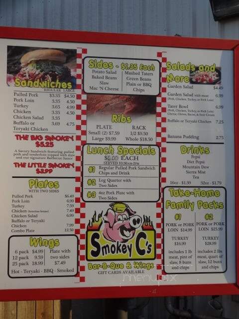 Smokey's Joe's - Decatur, AL menu_pic