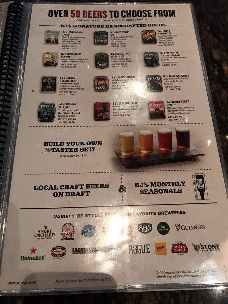 BJs Restaurant & Brew-House - San Antonio, TX menu_pic