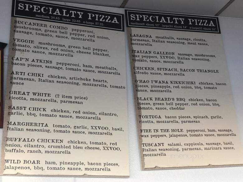 Buccaneer Pizza - Santa Ana, CA menu_pic