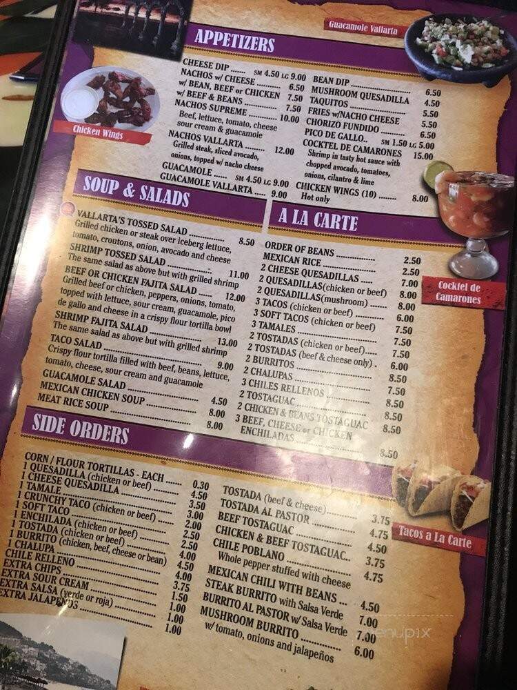 Vallarta's Restaurante Mexicano - Wesley Chapel, FL menu_pic
