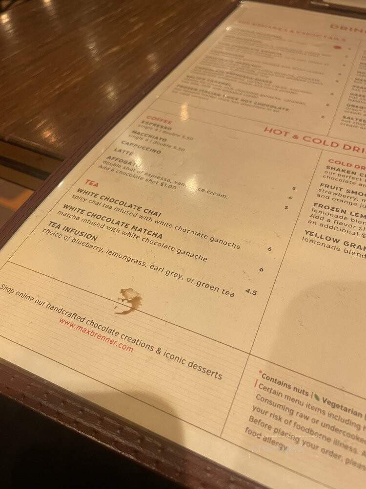 Max Brenner - Philadelphia, PA menu_pic