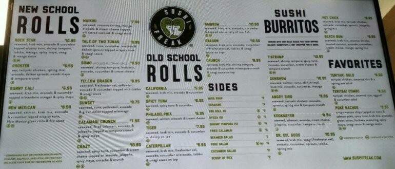 Sushi Freak - San Diego, CA menu_pic