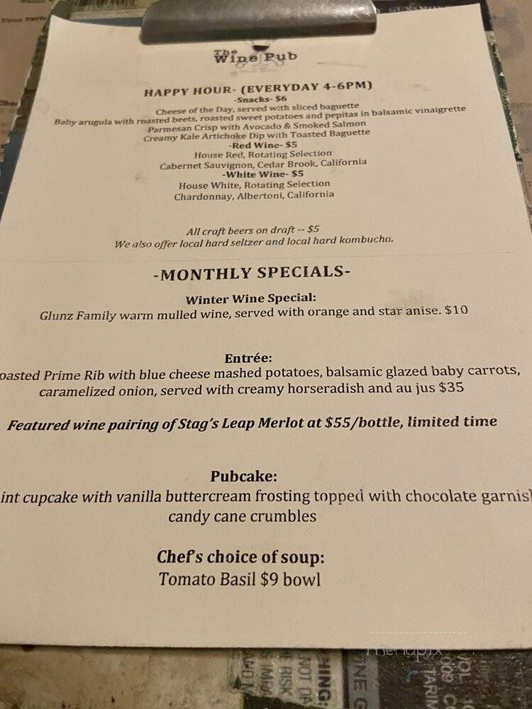 The Wine PUB - San Diego, CA menu_pic