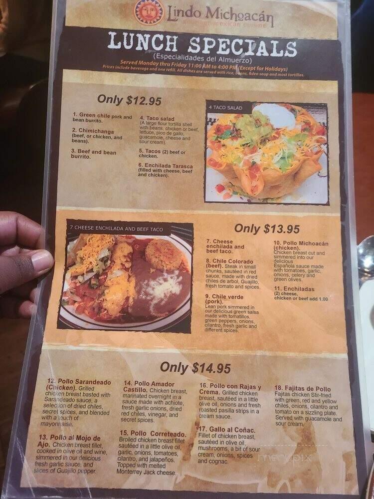 Lindo Michoacan - Las Vegas, NV menu_pic