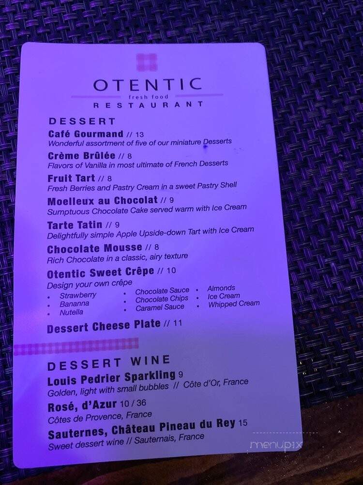 Otentic Restaurant - Miami Beach, FL menu_pic