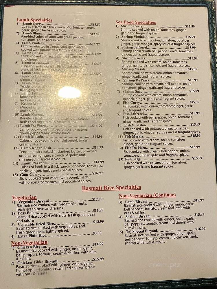 Taj India Indian Restaurant - Lexington, KY
