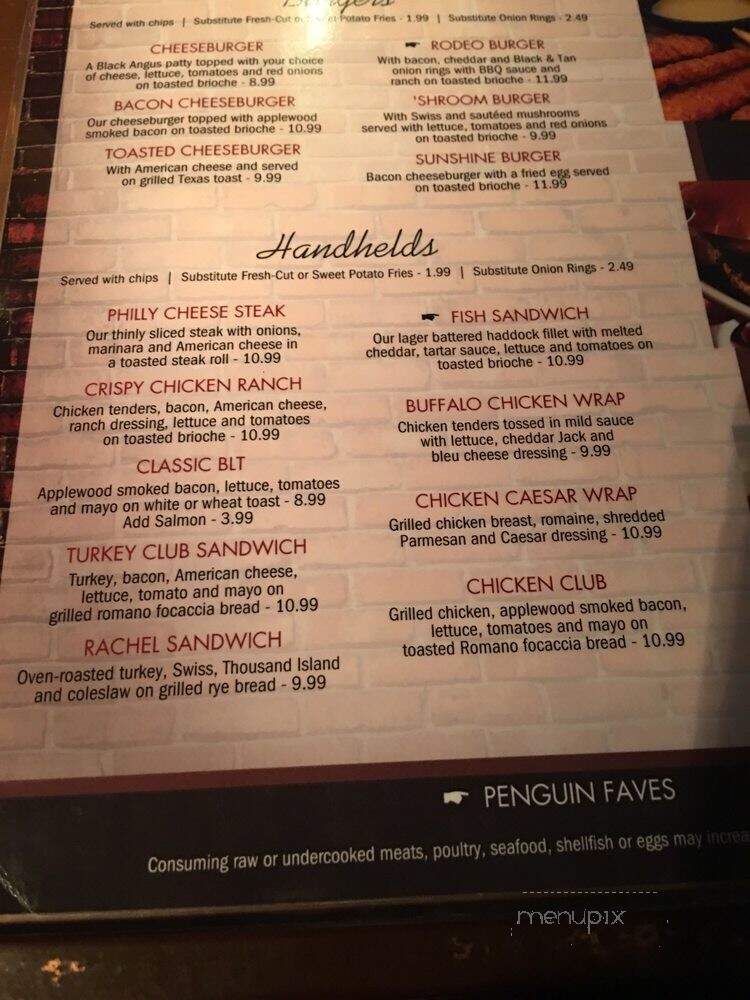 Penguinn Hotel - Stevens, PA menu_pic