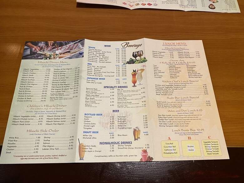 Fujihana Japanese Cuisine - York, PA menu_pic