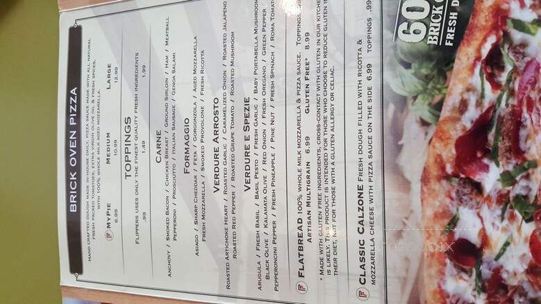 Flippers Pizzeria - Orlando, FL menu_pic
