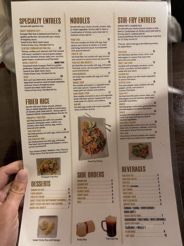 Chai Thai Cuisine - Orlando, FL menu_pic