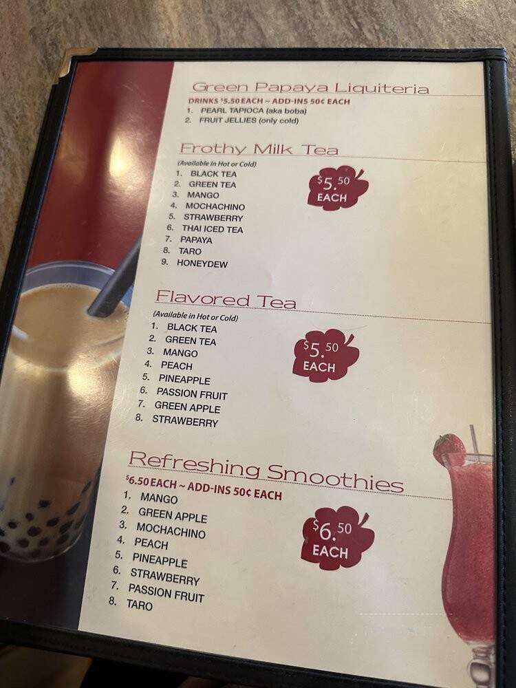 Green Papaya: Asian Fusion Cuisine - River Edge, NJ menu_pic