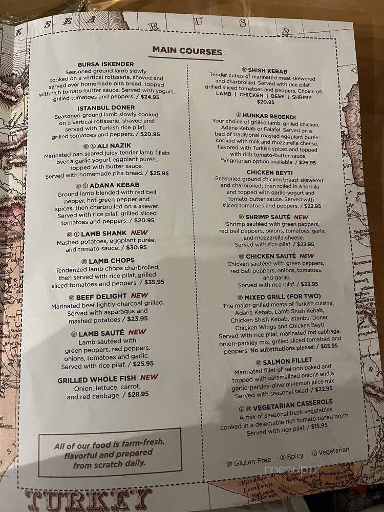 Cafe Istanbul Turkish Restaurant - Plano, TX menu_pic