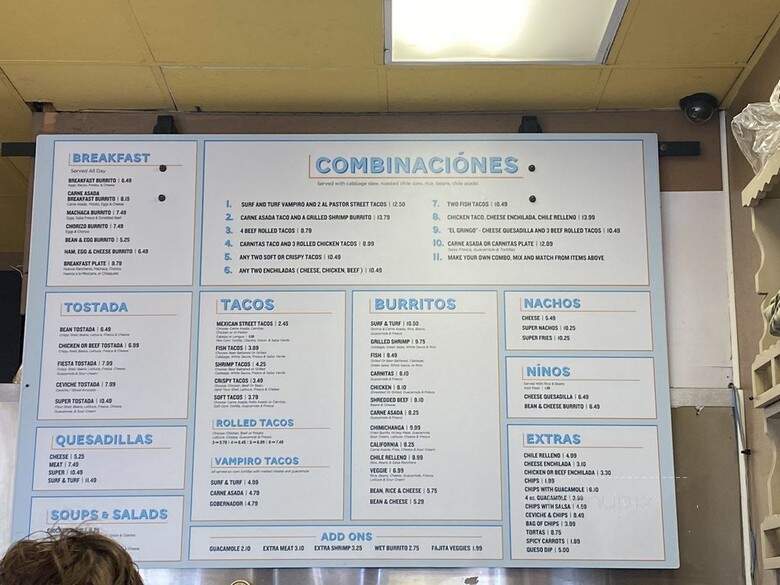 rudy's Tacos - Carlsbad, CA menu_pic