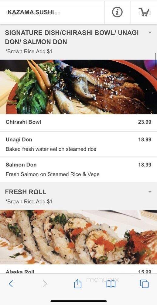 Kazama Sushi - Claremont, CA menu_pic