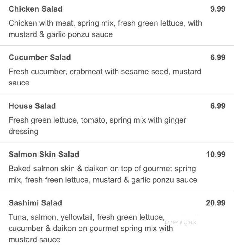 Kazama Sushi - Claremont, CA menu_pic