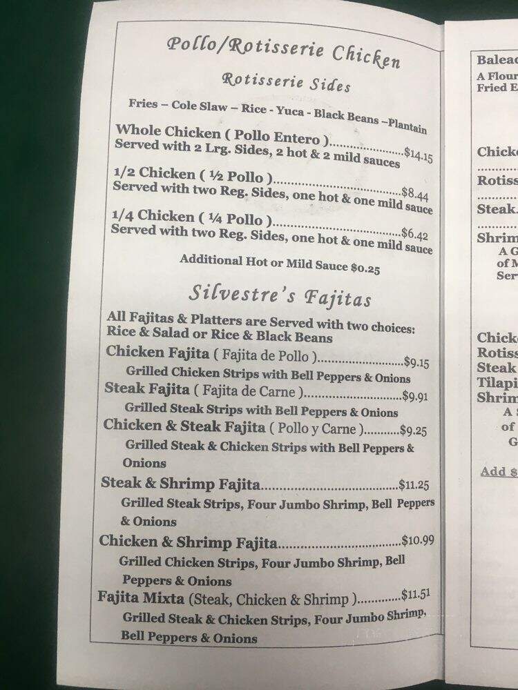 Silvestre chicken #2 - Suitland, MD menu_pic