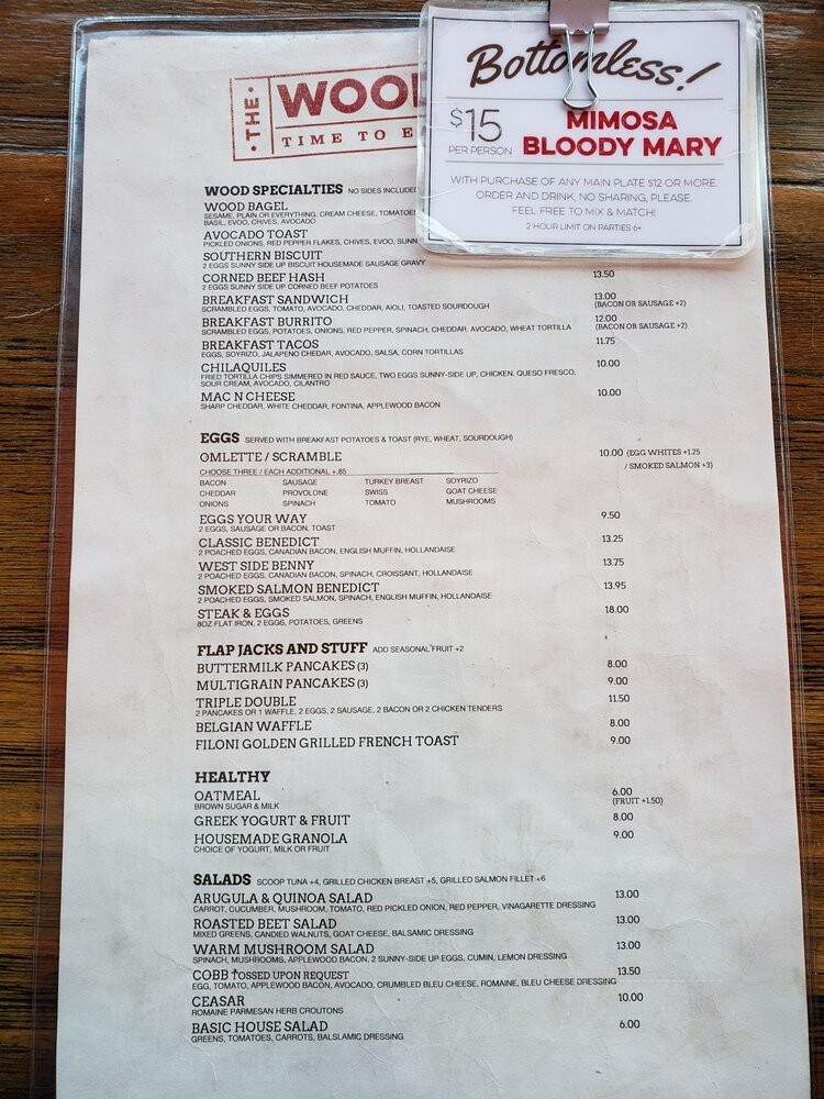 The Wood - Los Angeles, CA menu_pic