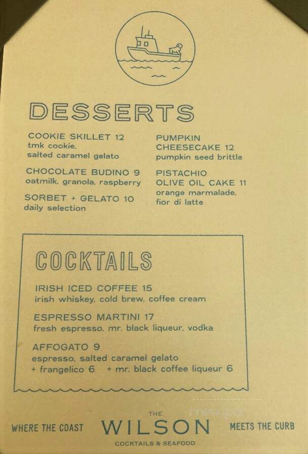Wilson's Bakery & Restaurant - New York, NY menu_pic