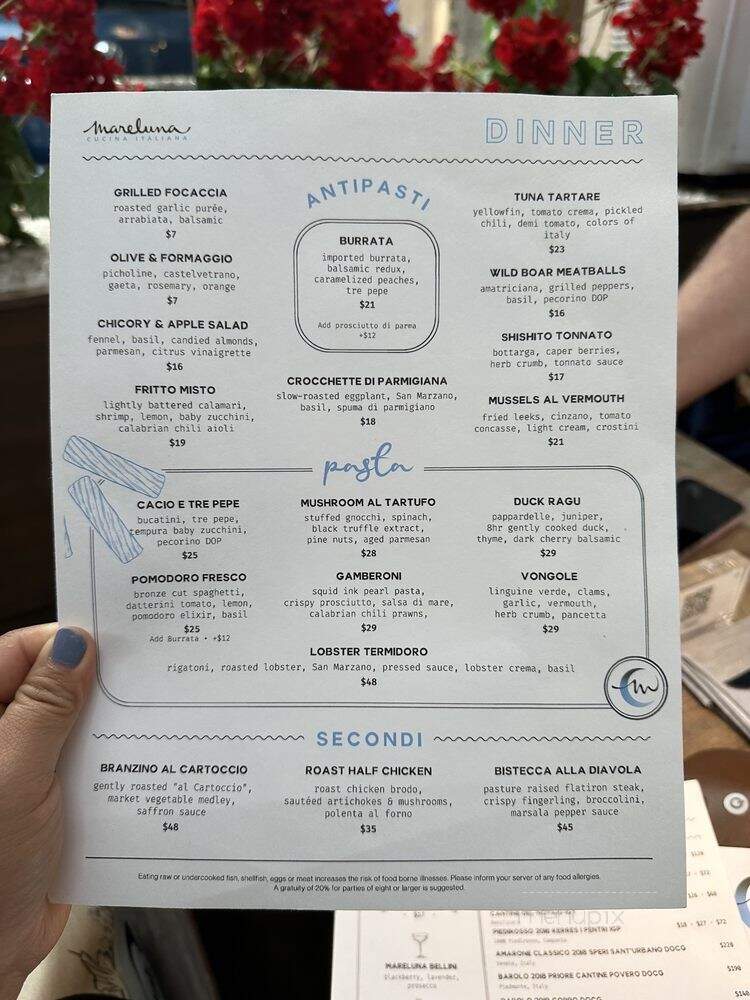 Bocconcino Italian Restaurant - New York, NY menu_pic
