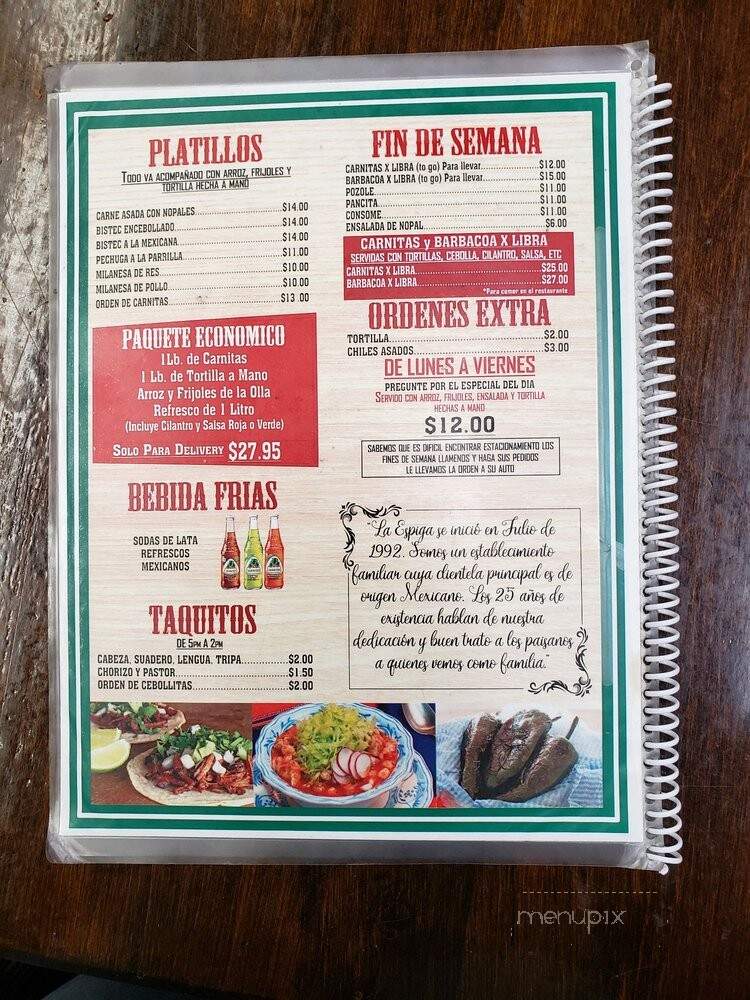 La Espiga - Corona, NY menu_pic