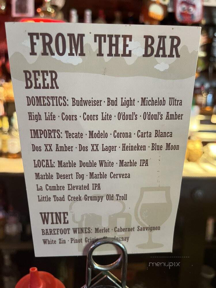 Owl Bar & Cafe - San Antonio, NM menu_pic