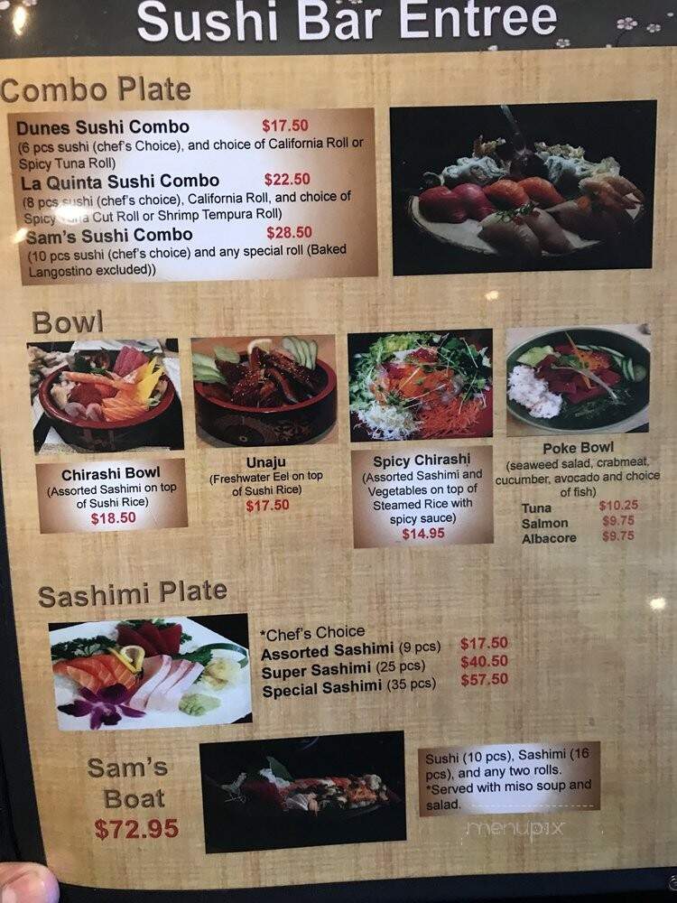 Sam's Sushi - La Quinta, CA menu_pic