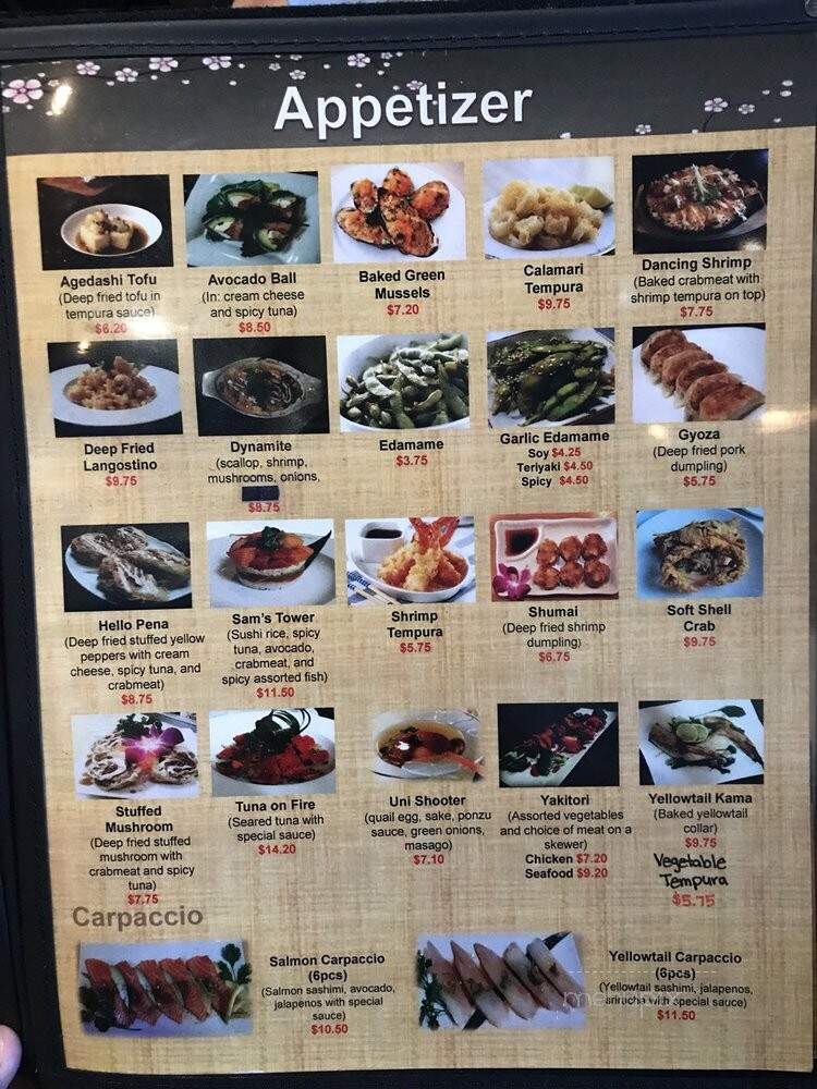 Sam's Sushi - La Quinta, CA menu_pic