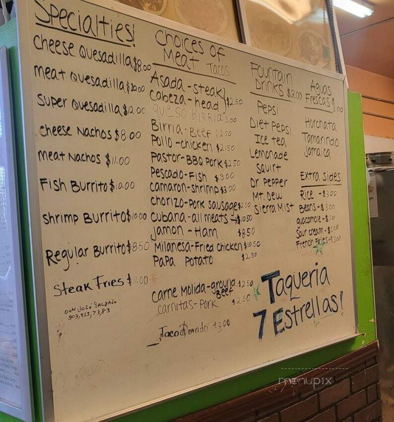 Taqueria 7 Estrellas Restaurante - Tigard, OR menu_pic