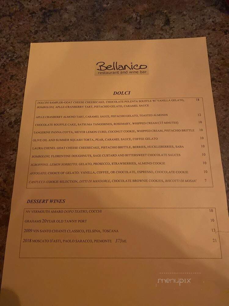 Bellanico Restaurant & Wine Bar - Oakland, CA menu_pic