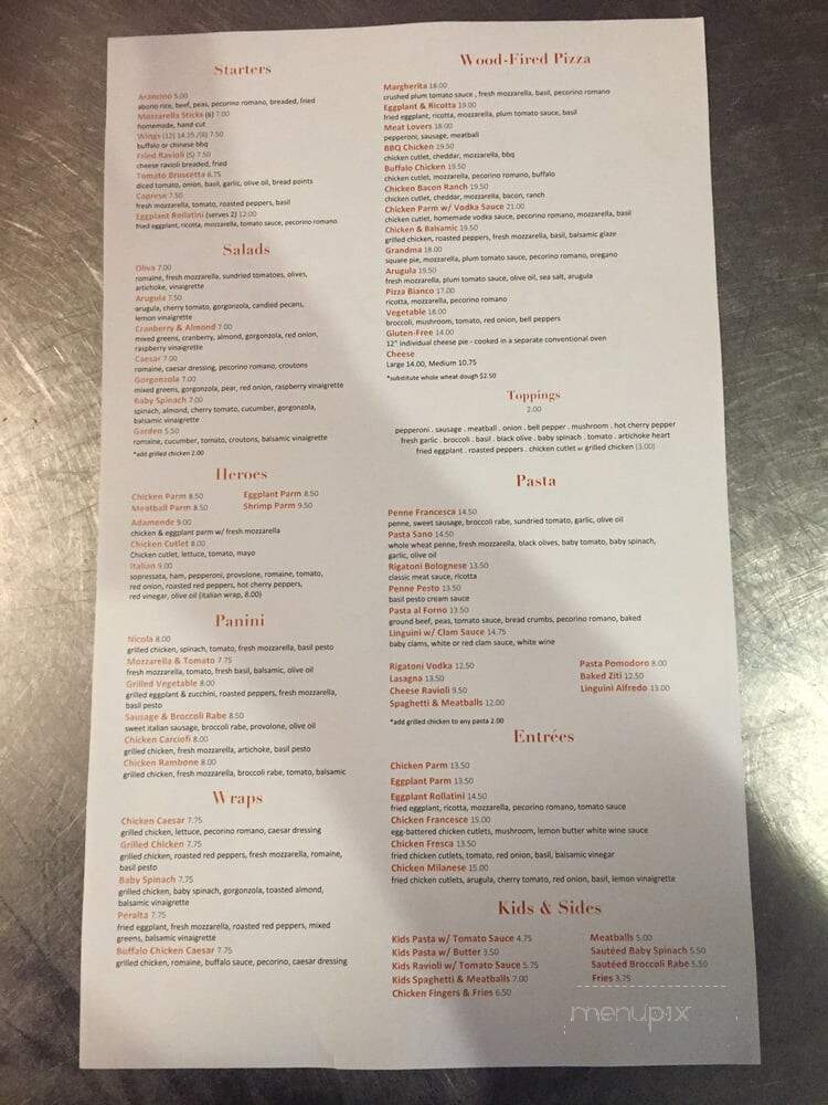 Francesca Brick Oven Pizza & Pasta - Glen Rock, NJ menu_pic