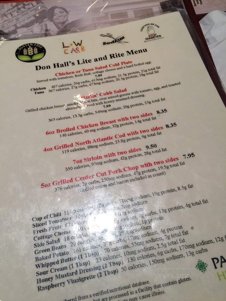 Hall's Restaurant - New Haven, IN menu_pic
