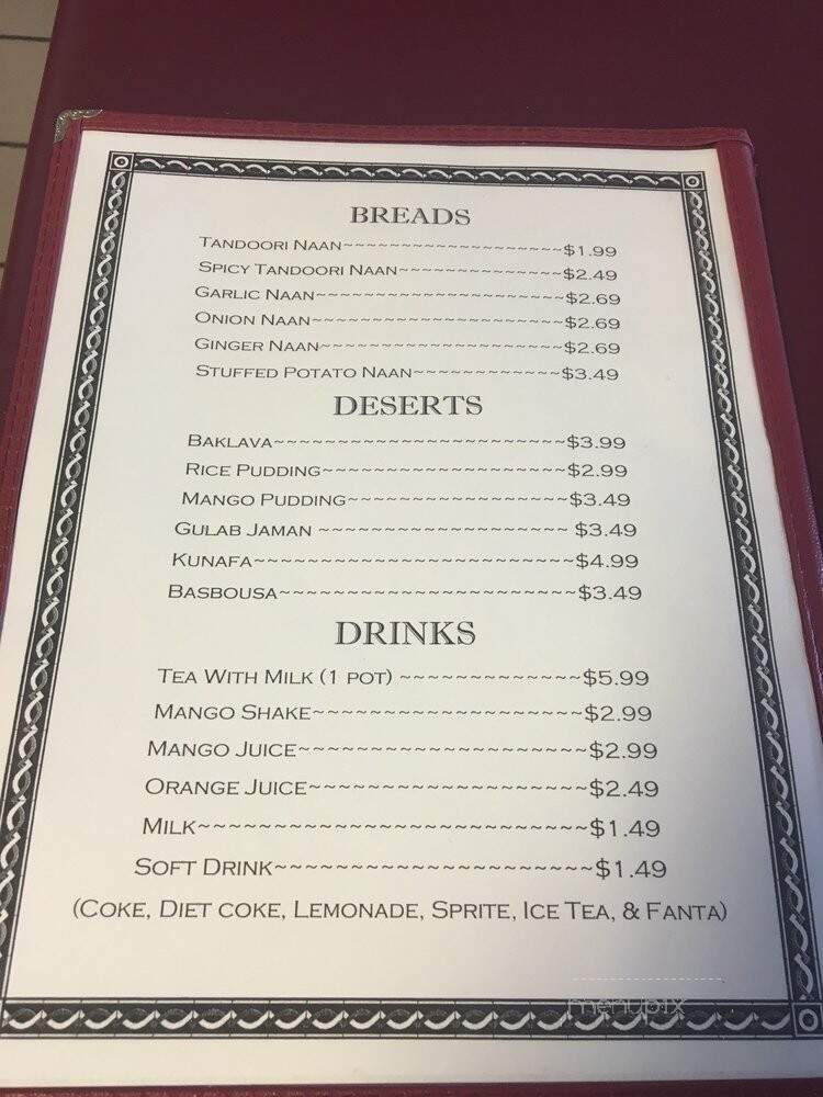 Kabab Restaurant - Rochester, MN menu_pic