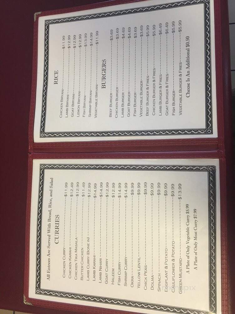 Kabab Restaurant - Rochester, MN menu_pic