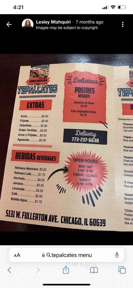 Taqueria El Ranchito - Chicago, IL menu_pic