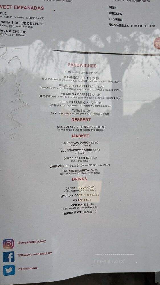 Empanada Factory - Los Angeles, CA menu_pic